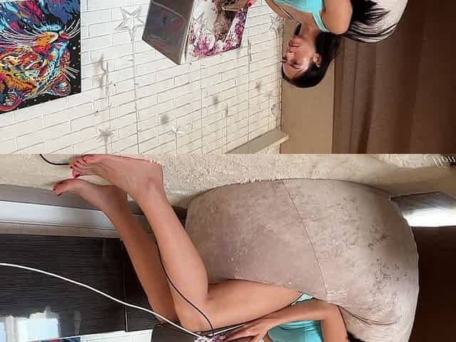 Ass Tease, Bare Feet & Tight Denim Shorts