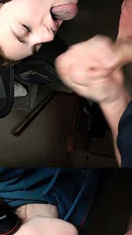 Amateur MILF blowjob cumshot