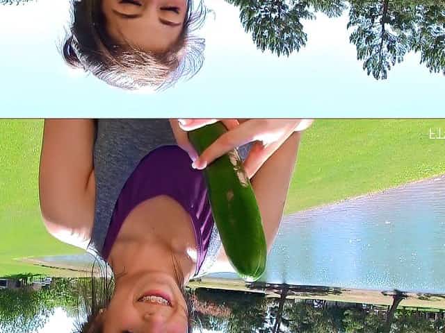 Public zucchini fucking with the teenage girl in braces