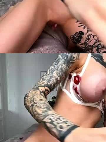 Dirty Blonde Mommy Big Boobs Smokes Masturbate