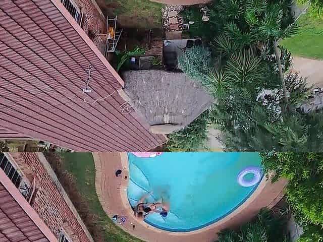 Caught a outdoor swimming pool fuckfest whilst flying my fpv drone