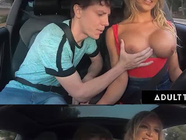 ADULT TIME - Breasty Taxi Driver Alison Avery Gives Passenger The Ultimate Melons-Out Five-Star Ride