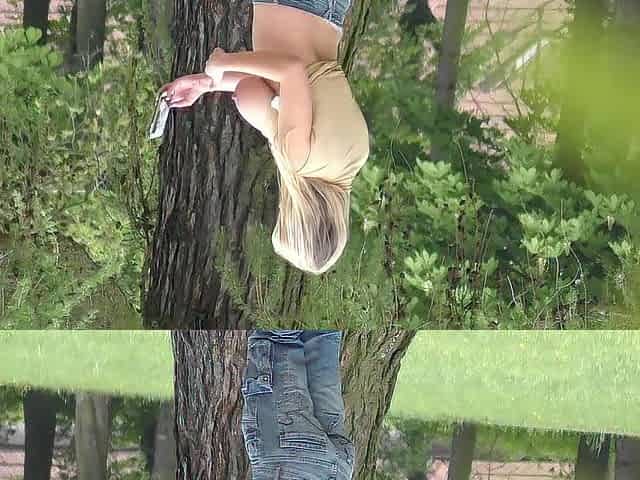 See me from Behind Trees when I make In nature's garb in Park and Milking My Titties