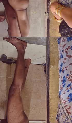 POV Indian Stepmom Caught in Bathroom and Having Horny Feeling in the Pussy