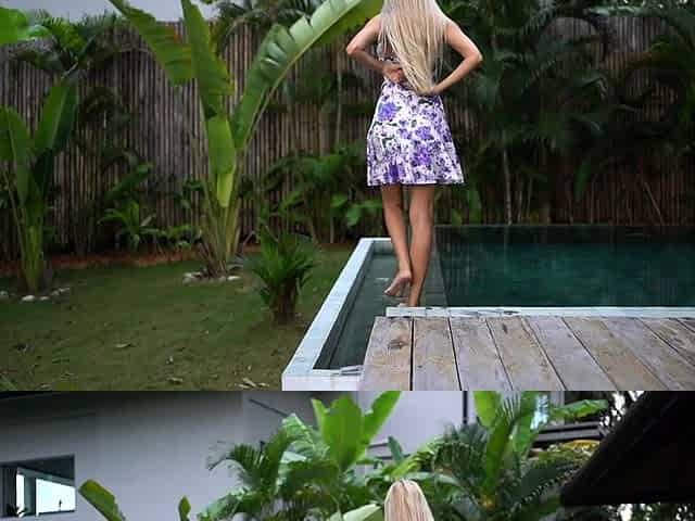 Sexy brunette teen outdoor masturbation