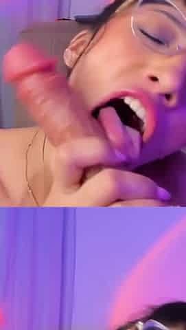 Petite Innocent in Glasses Loses Control: Squirt with Monstrous Dildo