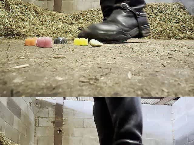 Riding boot pleasing crush. POV giantess, boot worship