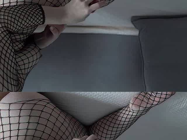 Cutie masturbates her snatch with a big vibrator
