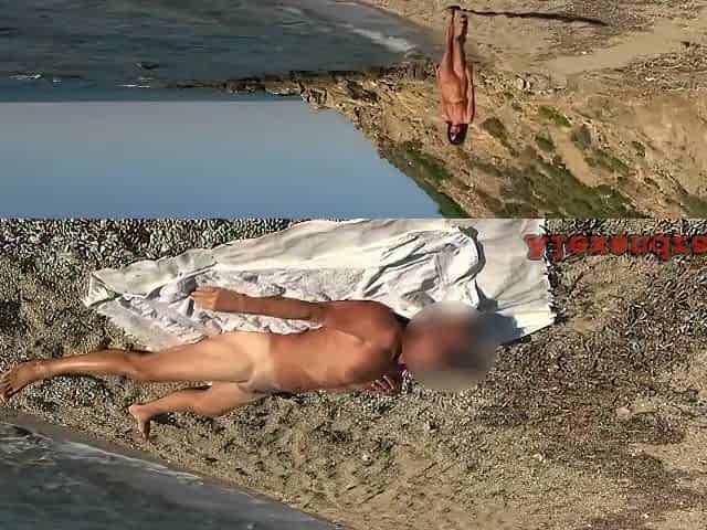 Stranger Knobs Caught Wanking On The Beach And Juiced