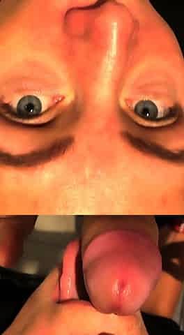 Blonde teen gives handjob and blowjob