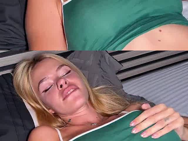 Slutty blond calls an Italian guy to satisfy her cravings