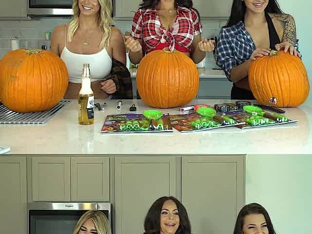 Kiki Mariah_970 Evelin Carve Pumpkins Naked Photoshoot After