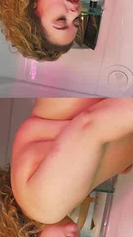 Hot Chubby BBW Riding and Sucking Dildos in the Shower