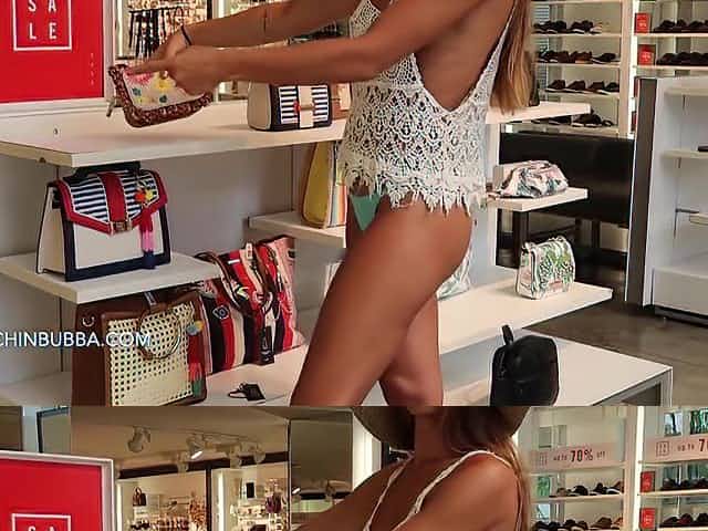 Miami White Knit - Big-Titted MILF Public Nudity