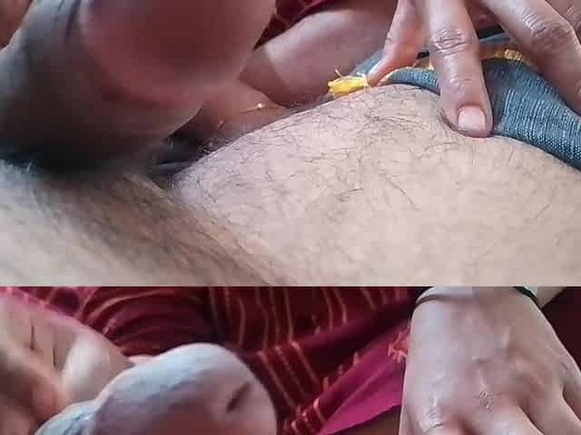 A girl working in Ernakulam puts her boyfriend's penis in her mouth and pleases him