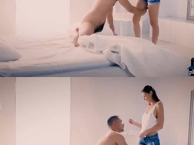 Morning Sex With A Hot Big Natural Tits Milf Brunette