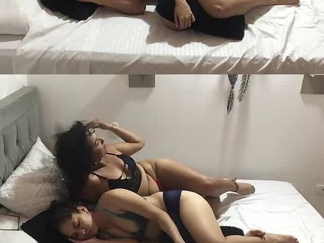 Hawt lesbo cuties sex in their apartment