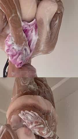 Mature Marie undressing using toilet,showering and drying off