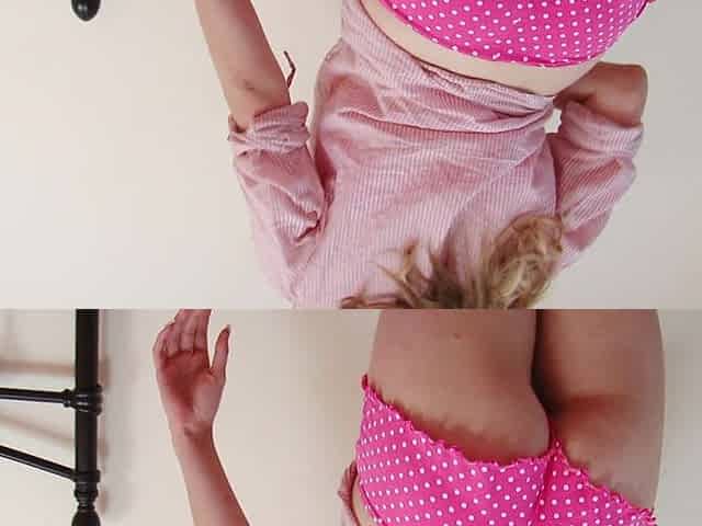 This Babe's Huge Tits Are Eager to Get Out of That Tight Pink Shirt
