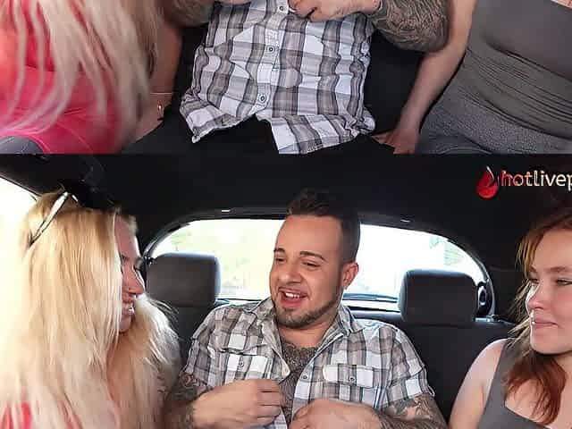 Hawt star three-some in the car