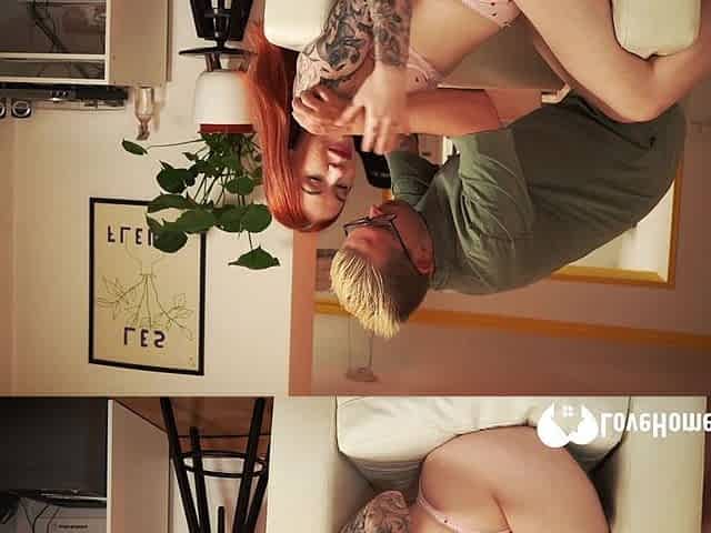 Humping my arousing redhead gf on camera