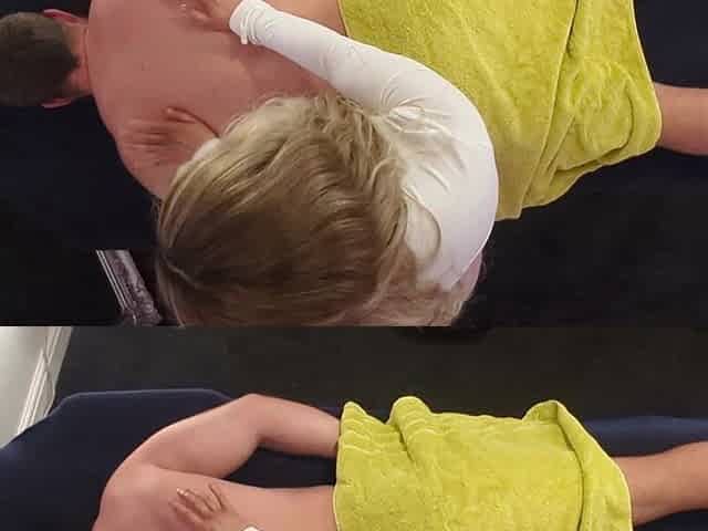 Top Down View of Cute Masseuse Savannah