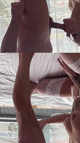 I Fucked My Sexy Neighbor While Her Husband Was at Work, Cum on Her Big Tits and Licked the Cum off Them