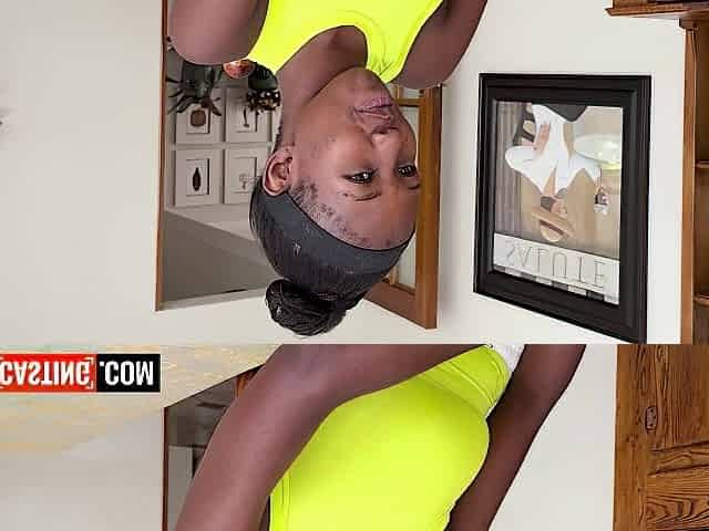 Large Melons Ebony Model Bare & Railed Hard In Fake Interracial Auditions