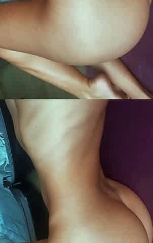 Horny Blonde Tgurl shows off her big ass then masturbate