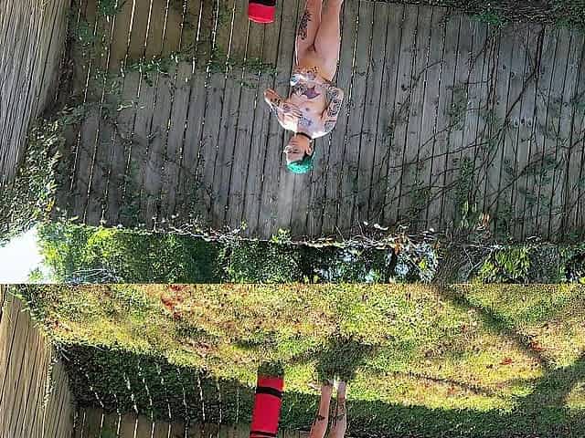 Nude Sun Tanning In My Backyard