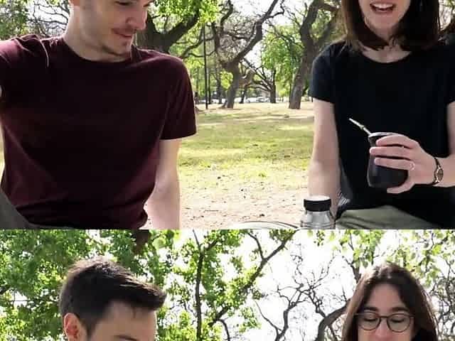 Cute Teen Couple's Public Blowjob at the Park