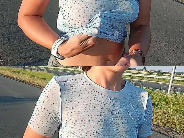 public flashing of boobs and risky peeing by the road