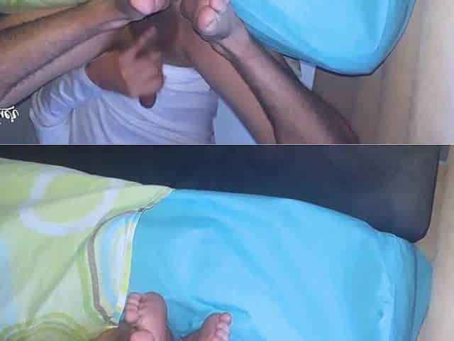 Masturbating to climax and cumming