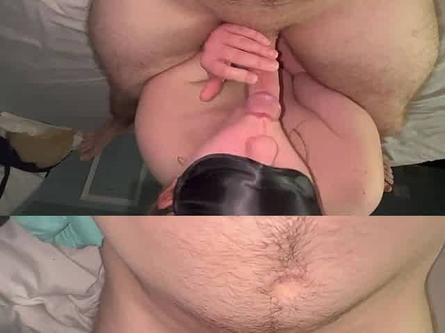 BREASTY big beautiful woman SLURPS MY SHLONG & creams on my dick