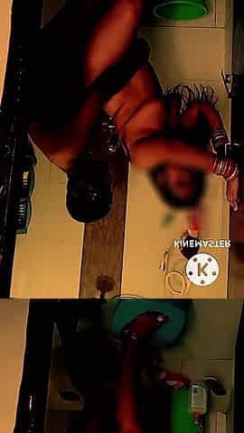 African Guy with Indian Bhabhi at Her Bathroom While Her Husband Was in Mumbai