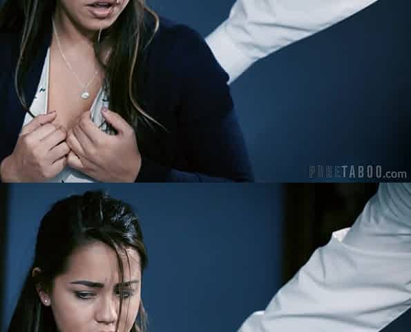 Brunette Alina Lopez moans while getting fucked hard by her boss