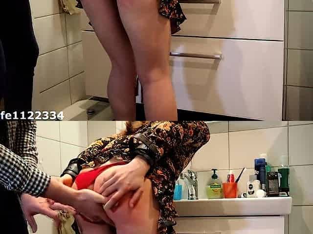 I like when stepdaddy handcuffs me and finger my cunt until I can't stand greater amount on my feet