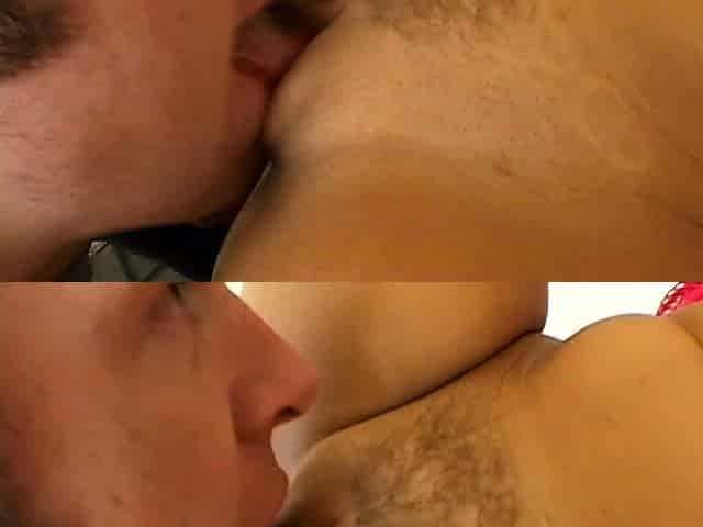 Hot brunette with big boobs gives hot blowjob