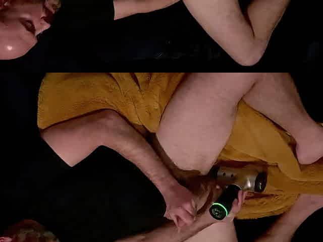 Finishing with Hypervolt prostate massage