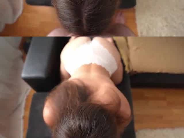 Coarse doggy position with large booty in white pants