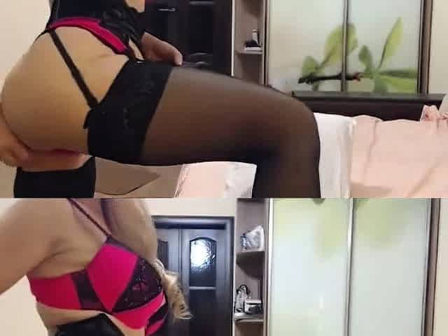 Big-Titted Russian MILF in Lingerie Shows Off on Webcam