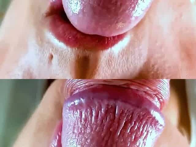 AMATEUR BLONDE MILF GIVES SENSUAL CLOSE-UP BLOWJOB