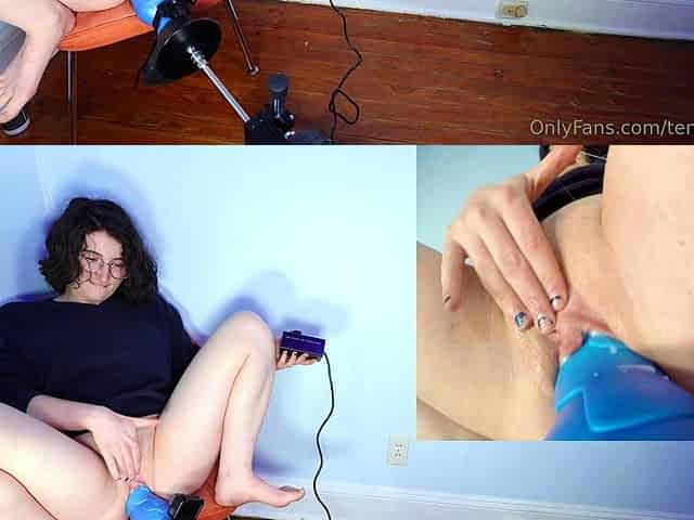 Kinky moist taco brunette anal toy play during masturbating