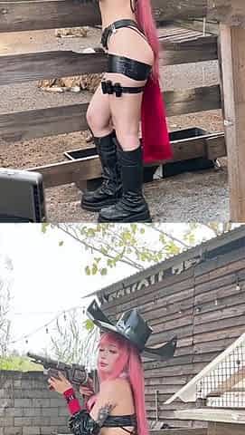 Cosplay beauty captivates with daring goddess passion in thrilling homemade play