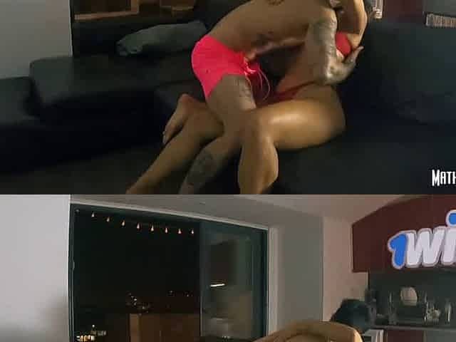 Horny Brazilian female pounding on sofa in Europe! Best XXX porn!