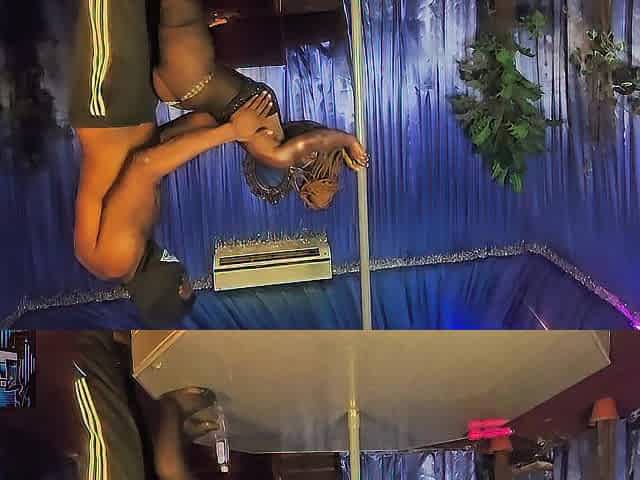 BLACK MIDGET STRIPPER TEMPTED LARGE DICKED BOUNCER AND BLOWS HIS HARD WANG WITH HER LIL THROAT!!