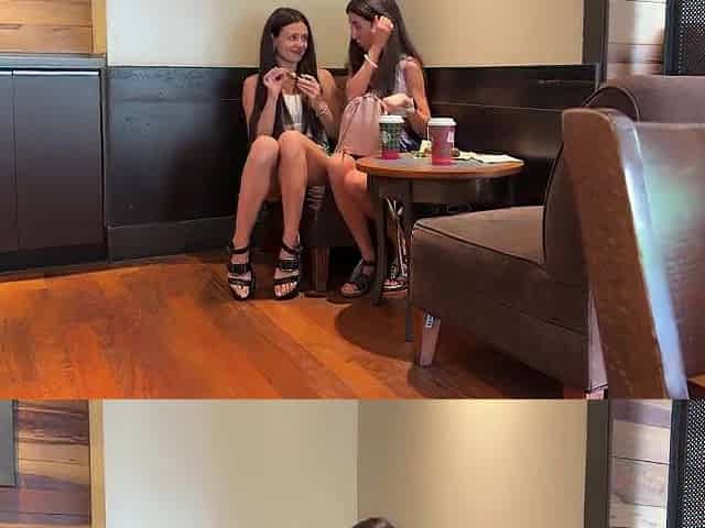 Student Cuties Take off Pants in Starbucks and Invite Strangers for Anal Sex