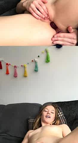 Petite small tit babe with perfect pussy masturbates