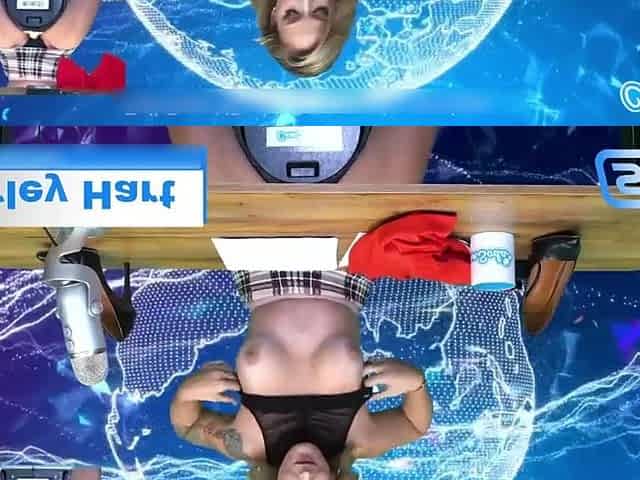 Hot MILF News Anchor Reads the News While Riding a Sybian