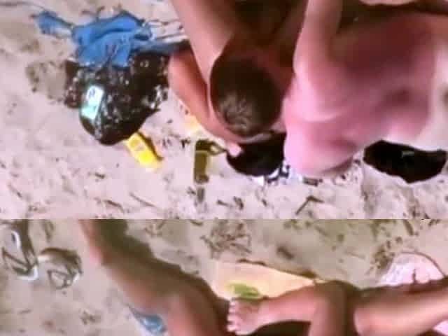 Stepsister and BF caught on the beach